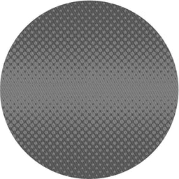 Round Patterned Gunmetal Gray Novelty Rug, pat1679