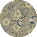 Round Patterned Khaki Gold Novelty Rug, pat167