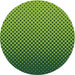 Round Patterned Green Abstract Machine Washable Rug, wshpat1682