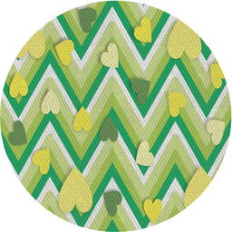 Round Patterned Green Novelty Rug, pat1688