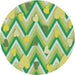 Round Patterned Green Novelty Rug, pat1688