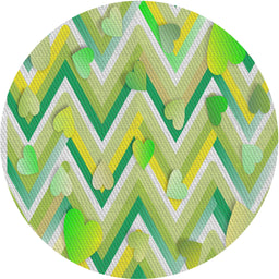 Round Patterned Green Novelty Rug, pat1689