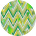 Round Machine Washable Transitional Green Rug, wshpat1689