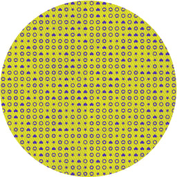 Round Patterned Yellow Novelty Rug, pat1691