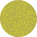 Round Machine Washable Transitional Yellow Rug, wshpat1691