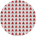 Round Patterned Cherry Red Novelty Rug, pat1694