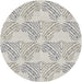 Round Patterned Granite Gray Abstract Machine Washable Rug, wshpat1696