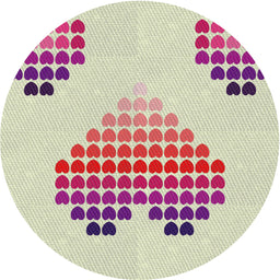 Round Patterned Raspberry Purple Novelty Rug, pat1699