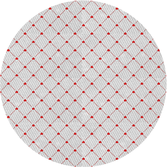 Round Patterned Off-White Novelty Rug, pat1702
