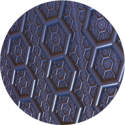Round Patterned Blue Novelty Rug, pat1712