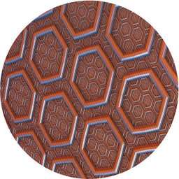 Round Machine Washable Transitional Saffron Red Rug, wshpat1713
