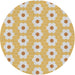 Round Machine Washable Transitional Khaki Gold Rug, wshpat1714