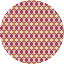 Round Machine Washable Transitional Rose Red Rug, wshpat1718