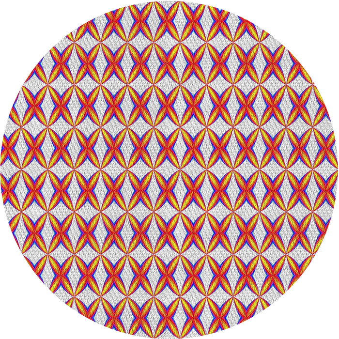 Round Machine Washable Transitional Rose Red Rug, wshpat1718