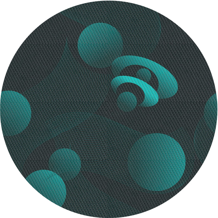 Round Patterned Mid Gray Modern Rug, pat171