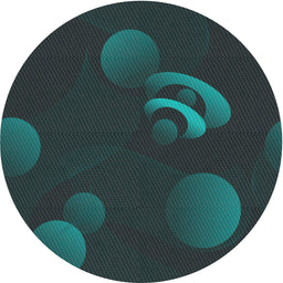 Round Machine Washable Transitional Midnight Gray Rug, wshpat171