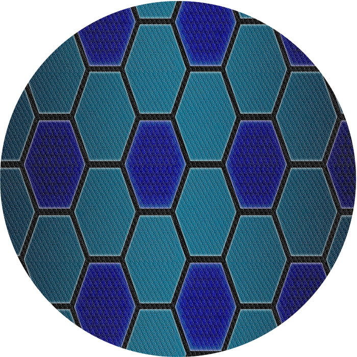 Round Patterned Blue Ivy Blue Novelty Rug, pat1721