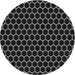 Round Patterned Black Novelty Rug, pat1725