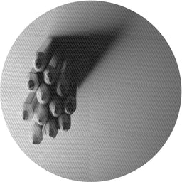 Round Patterned Silver Gray Novelty Rug, pat1728