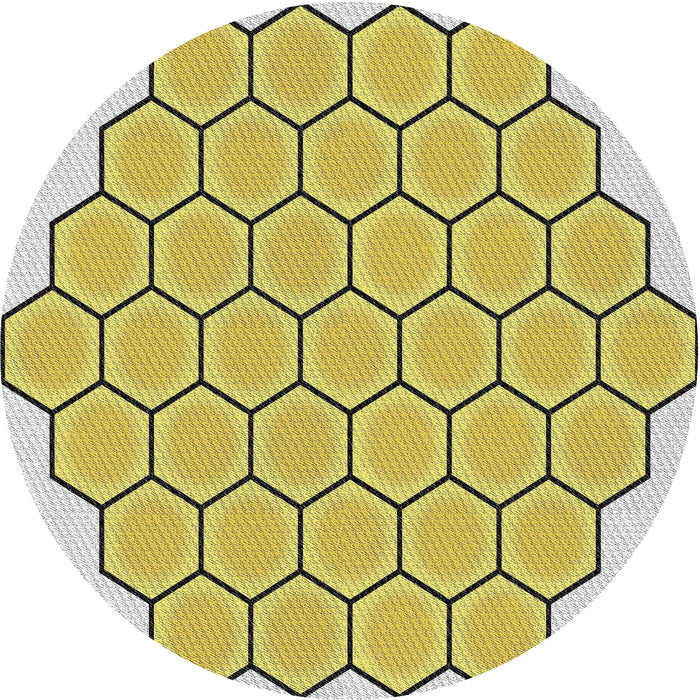 Round Machine Washable Transitional Mustard Yellow Rug, wshpat1730