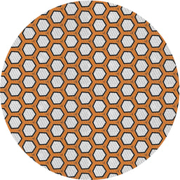 Round Machine Washable Transitional Dark Sienna Brown Rug, wshpat1733