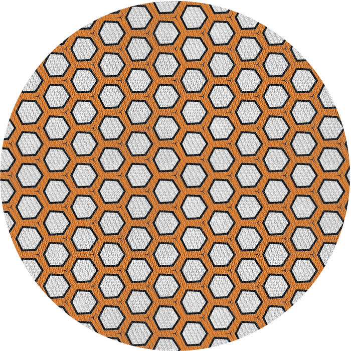 Round Patterned Dark Sienna Brown Novelty Rug, pat1733