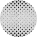 Round Patterned Off-White Abstract Machine Washable Rug, wshpat1736