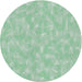 Round Patterned Green Novelty Rug, pat173