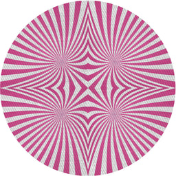 Round Patterned Deep Pink Modern Rug, pat1740