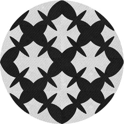 Round Machine Washable Transitional Charcoal Black Rug, wshpat1748