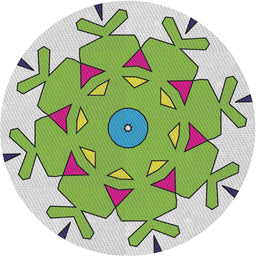 Round Patterned Camouflage Green Novelty Rug, pat1753