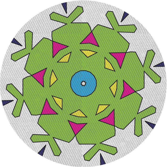 Round Machine Washable Transitional Camouflage Green Rug, wshpat1753