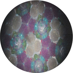 Round Patterned Charcoal Black Modern Rug, pat1755