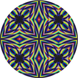 Round Machine Washable Transitional Green Rug, wshpat1757