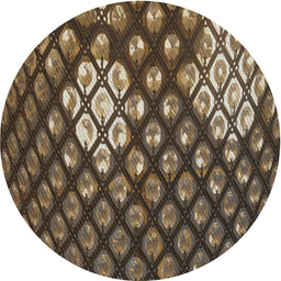 Round Machine Washable Transitional Night Red Rug, wshpat175