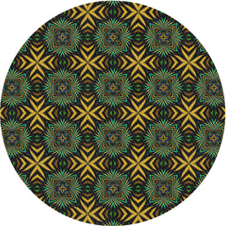 Round Machine Washable Transitional Midnight Gray Rug, wshpat1760