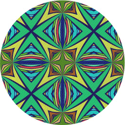 Round Machine Washable Transitional Green Rug, wshpat1761