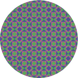 Round Patterned Green Modern Rug, pat1762