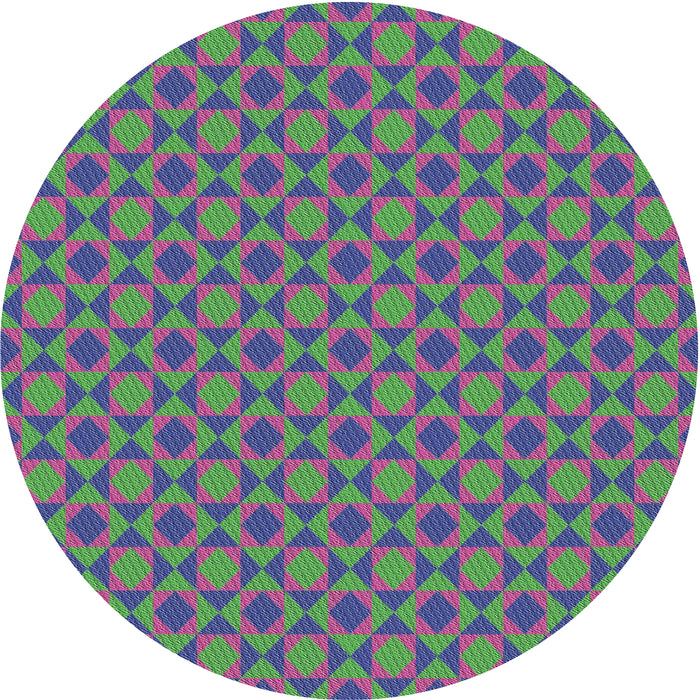 Round Machine Washable Transitional Green Rug, wshpat1762