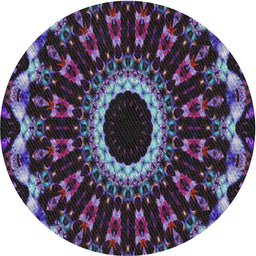 Round Patterned Lavender Purple Modern Rug, pat1763
