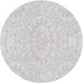 Round Machine Washable Transitional Dark Gray Rug, wshpat1765