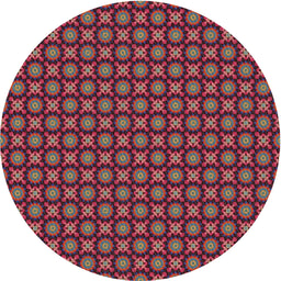 Round Machine Washable Transitional Rose Dust Purple Rug, wshpat1766