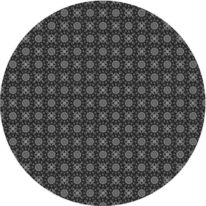 Round Patterned Mid Gray Novelty Rug, pat1767