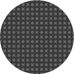 Round Machine Washable Transitional Midnight Gray Rug, wshpat1767