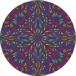 Round Patterned Dark Purple Novelty Rug, pat1768