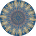 Round Patterned Blue Novelty Rug, pat1769