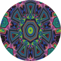 Round Patterned Dark Purple Novelty Rug, pat176