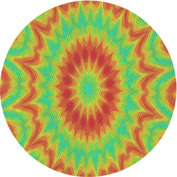 Round Machine Washable Transitional Green Rug, wshpat1772