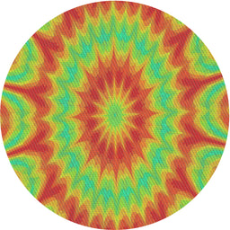 Round Machine Washable Transitional Green Rug, wshpat1774