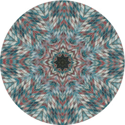 Round Patterned Gray Novelty Rug, pat1779